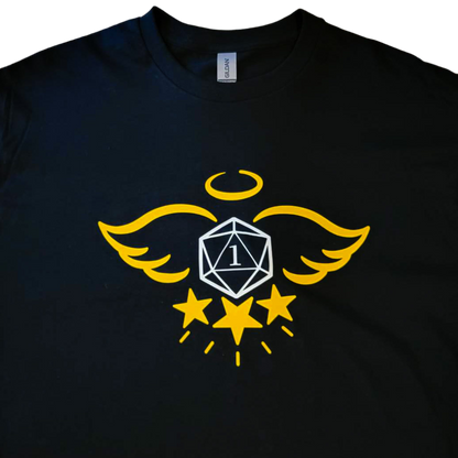 D20 roll 1, good, heaven, player accessories, RPG, gaming, movie, tshirt, tshirts, t-shirt, t-shirts, shirt, shirts, short sleeve, short sleeves, crew neck, unisex