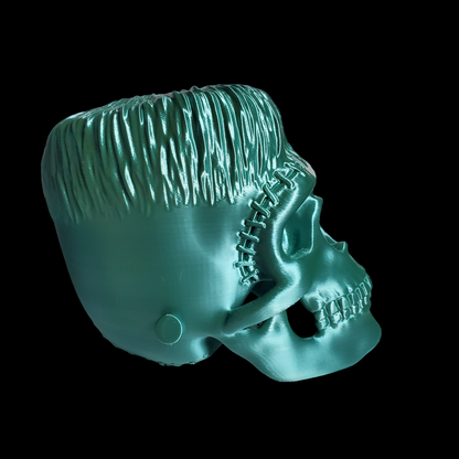 Franken Skull, Silk Aqua Green